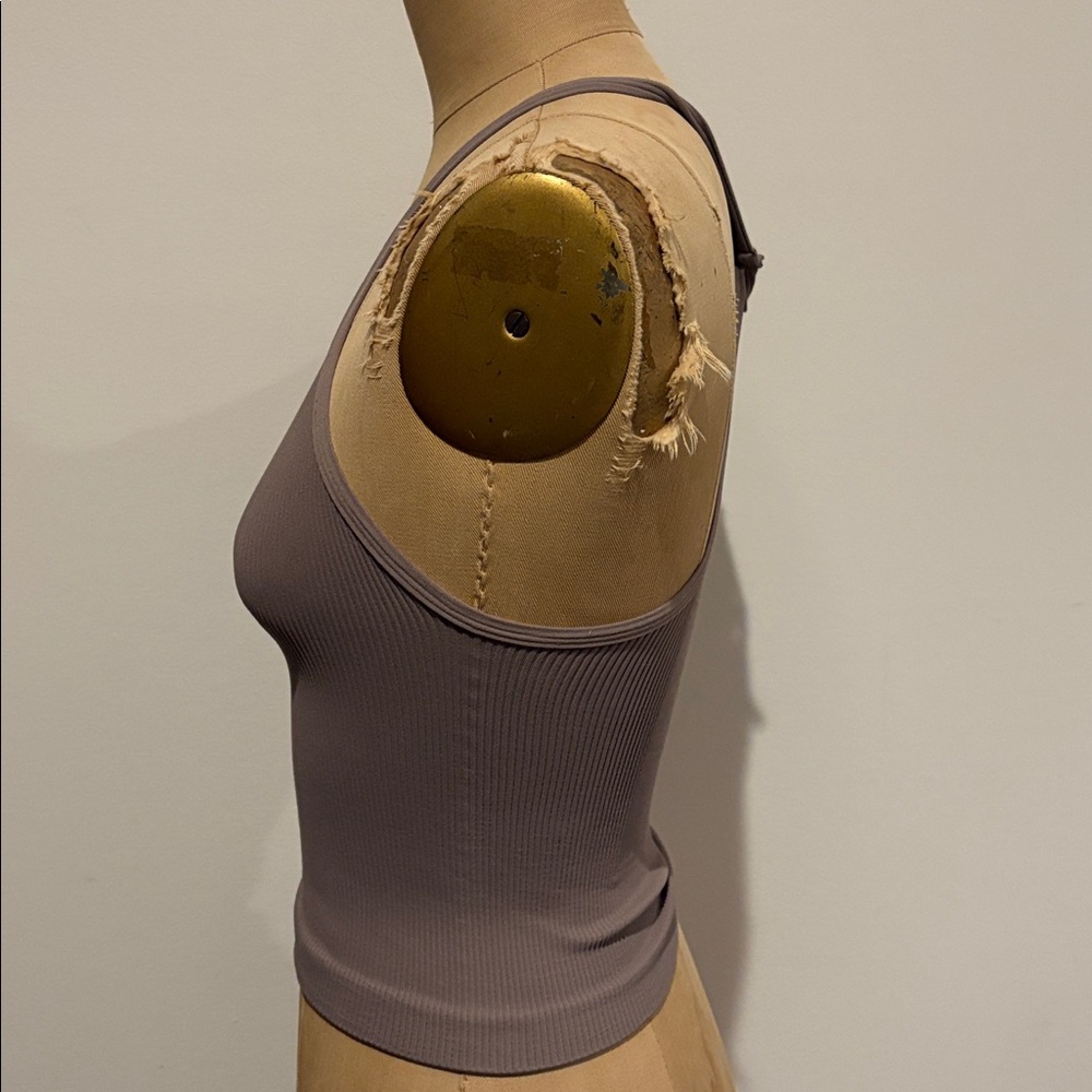 Free People Movement Happiness Runs Mocha Brown Ribbed Women's Tank Top XS - Picture 6 of 11